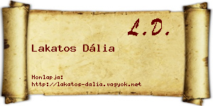 Lakatos Dália névjegykártya